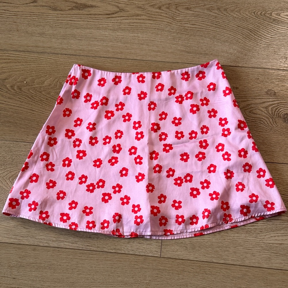 Princess Polly Pink Floral Mini Skirt
